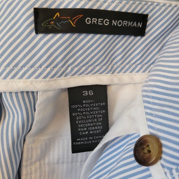 Mens light blue striped Greg Norman shorts Size 36 - Picture 3 of 3